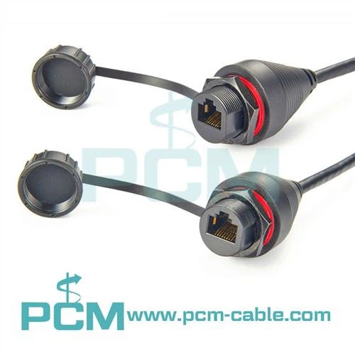 Ethernet RJ45 ženski kabel za montažu na ploču Vodootporan i otporan na prašinu