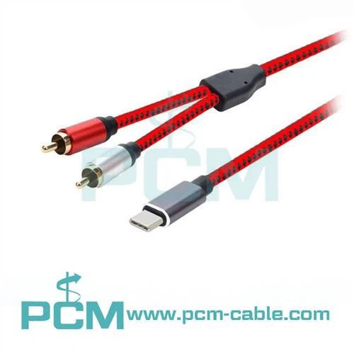 USB tip C Muški do 2 RCA stereo kabel