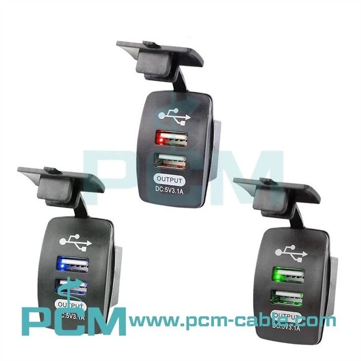 Universal Rocker Style Car USB Charger (2)