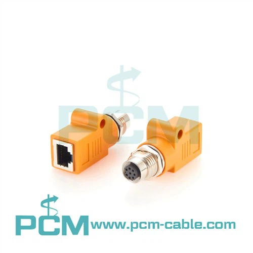 Adapteri za prolaz ploče M12 A kodirani na RJ45 Ravni