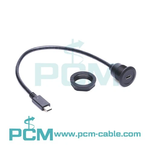 USB C okrugli produžni kabel za montažu na ploču