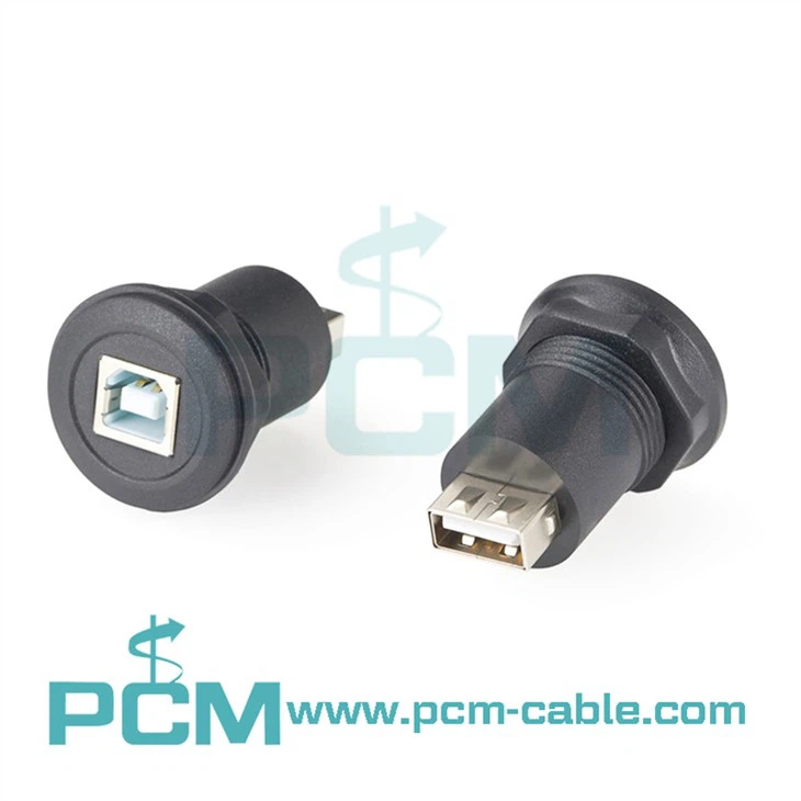 USB B priključak na USB A priključak okrugli adapter za montažu na ploču