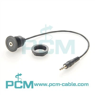 Okrugli stereo audio produžni kabel za montažu na ploču 1/8" 3,5 mm