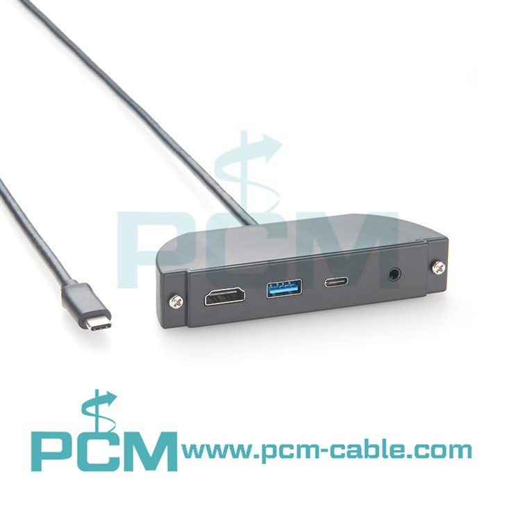 Compact USB-C Panel Mount Hub with HDMI, USB 10Gbps & Audio Interface