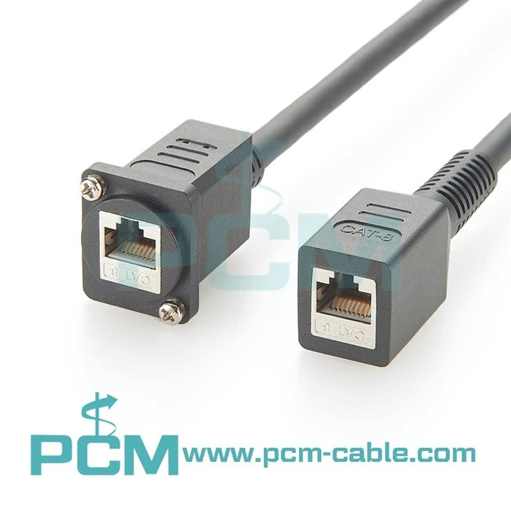 Panel Mount Ethernet RJ45 Cable CAT6A CAT8 SFTP Cable