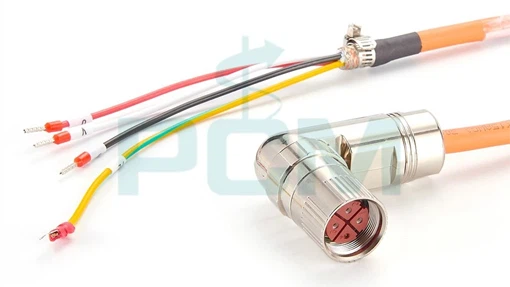 Power cable pre-assembled for V90 servo motor with M23 4 Pin connector M23 4 Pin Servo Power Cable Right Angle Power cable pre-assembled for V90 servo motor with M23 4 Pin connector M23 4 Pin Servo Power Cable Right Angle