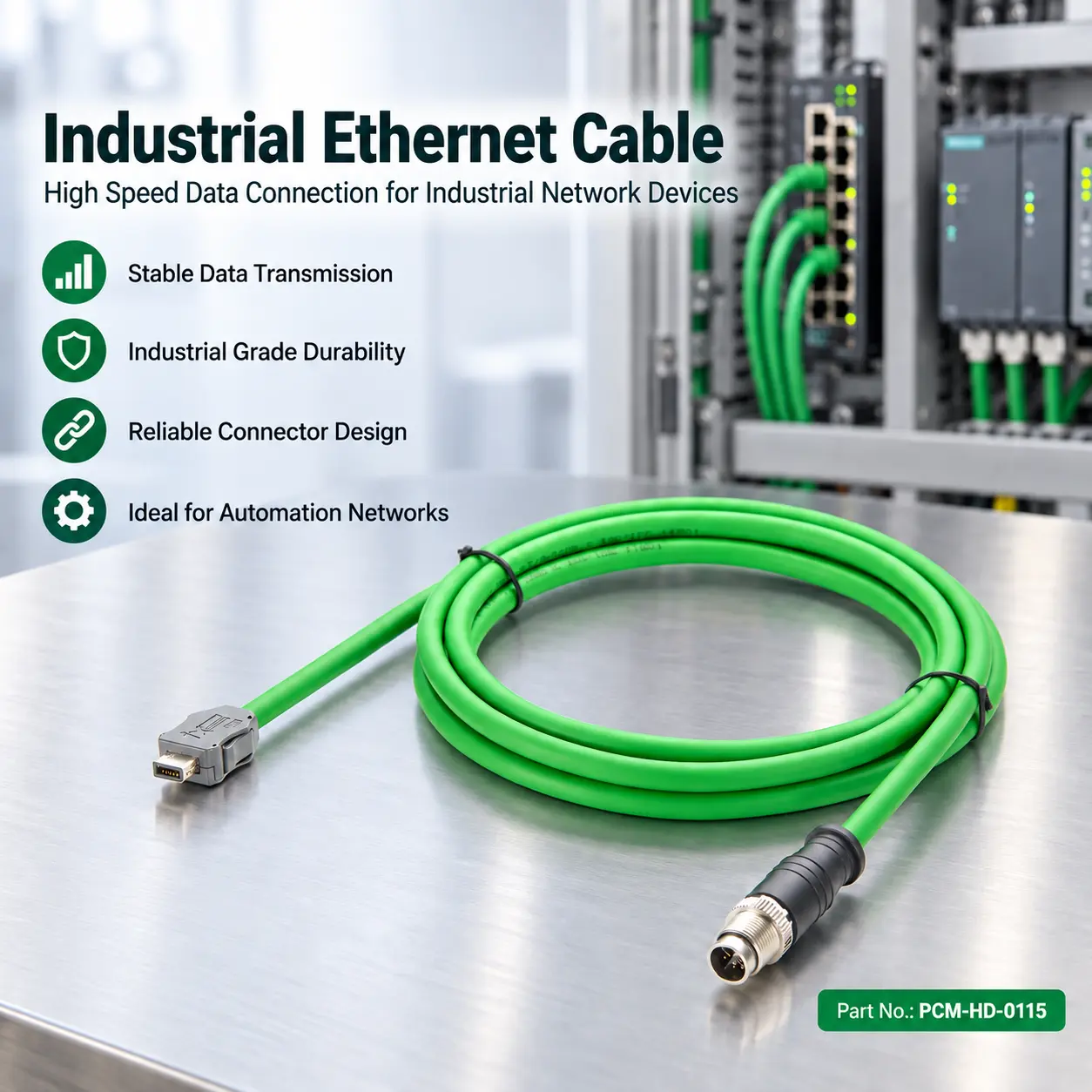 IX B-Ključ za M12 X kod Cat6A Ethernet kabel