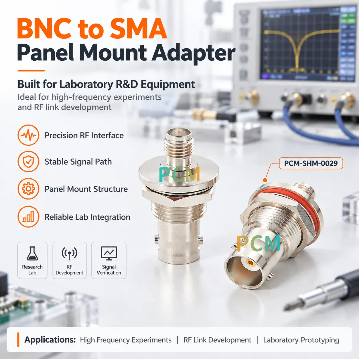 BNC na SMA RF adapter za montažu na ploču