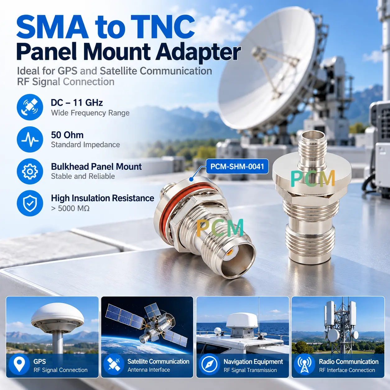SMA na TNC RF adapter za montažu na ploču