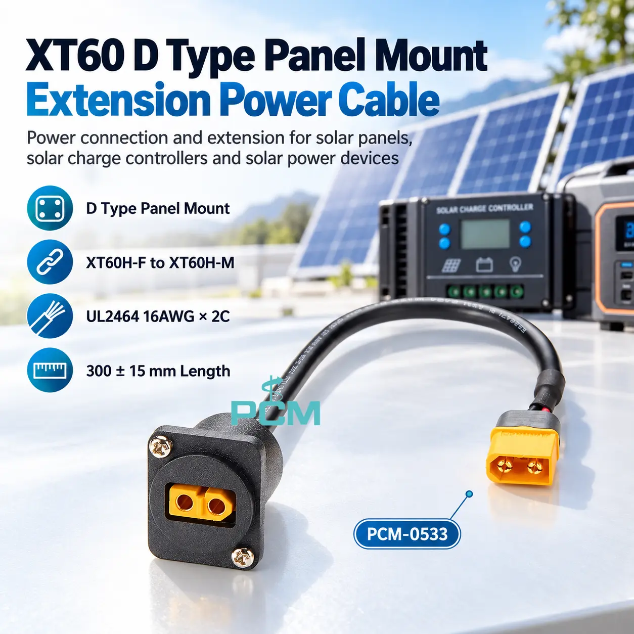 XT60 produžni kabel za montažu na ploču