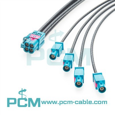 Fakra-mini sklop kabela Mini FAKRA Z utičnica Quad do 4 Mini FAKRA Z utikača