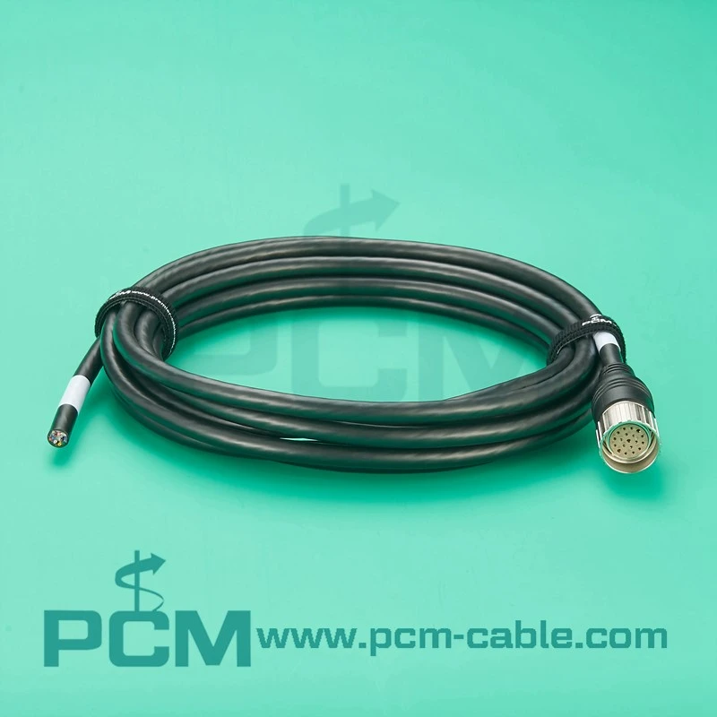 M23 19-Pin Straight Female to Open-End Cable for Robotics and Motion Control M23 19-Pin Straight Female to Open-End Cable for Robotics and Motion Control