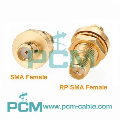 Koaksijalni adapter RP-SMA ženski na SMA žensku pregradu
