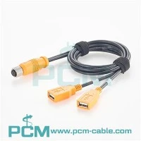 M12 A Code 8 Pin na Dual USB A kabel