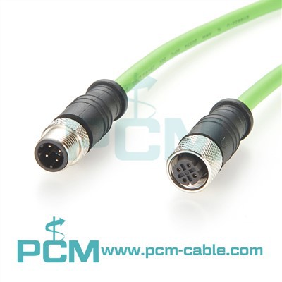 M12 Profinet kabel D Kod mužjaka muškog do ženskog visokog fleksije