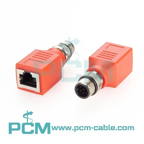 M12 na RJ45 Ethernet adapter M12 A kod 8 pinova